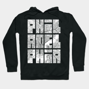 Philadelphia, USA City Map Typography - Light Hoodie